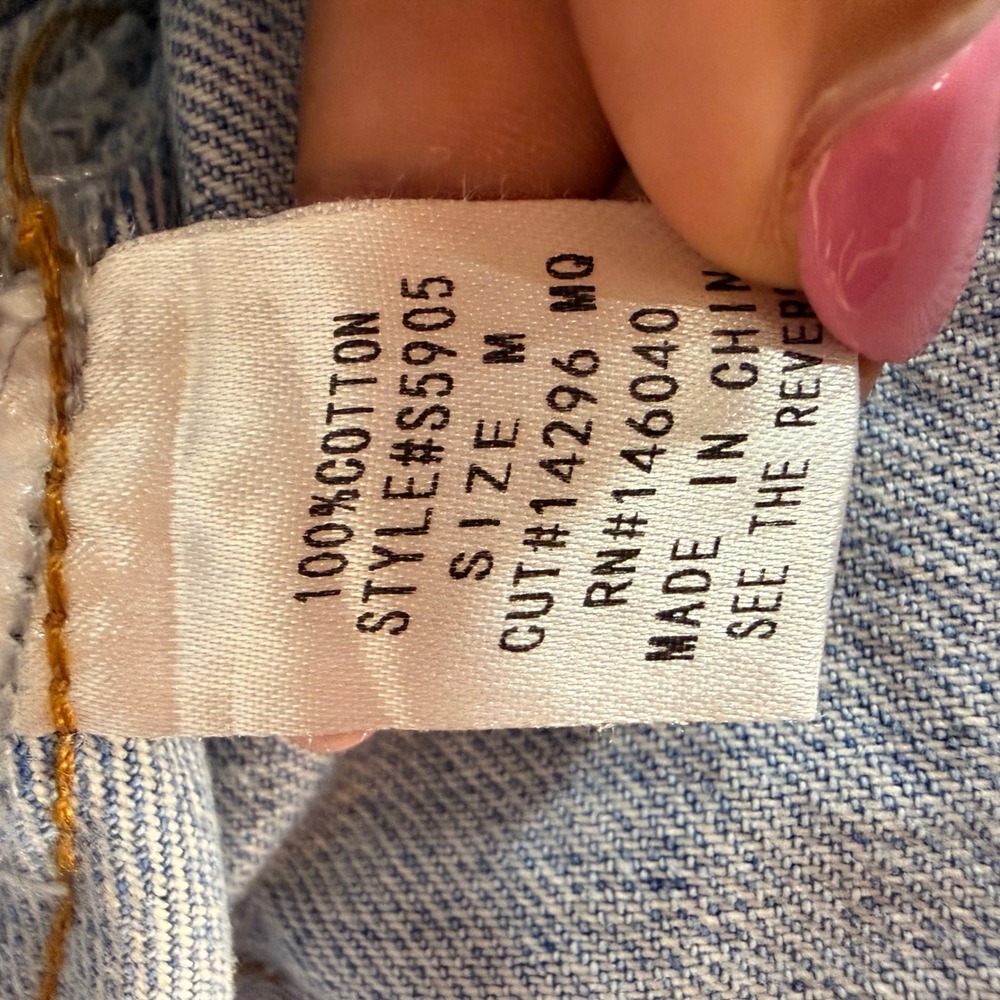 #163 SIGNATURE EIGHT Distressed Jacket PTP: 24.5" Oversized shredded Denim - Picture 7 of 12